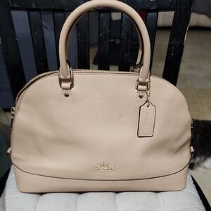 Coach Tan Leather Satchel Dome Shape No Crossbody Straps
